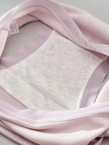 5件装特价热销女士内裤，精细罗纹设计，日式甜美舒适亲肤字母印花，简约内衣套装，中腰，温柔百搭的黑白紫粉条纹比基尼内裤，婚纱内衣