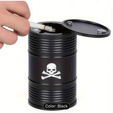 New Car Ashtray, Creative Car Ashtray Aluminum Alloy Ashtray  Brand Ashtray For Home Office - Đen đậm - Xem 4