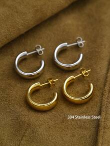 CVNANA 2pcs, Exquisite, Simple Hollow-Out Golden Asymmetric Heart-Shaped Earrings, Perfect For Holiday Gifts, Graduation Season Gifts, Birthday Gifts For Besties - C - View 9