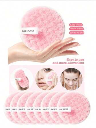 5/1pc Reusable Makeup Remover Pads, Makeup Brushes, Makeup Sponges, Facial Cleansing Sponges, Makeup Blender Sponges, Powder Puffs, Makeup Sponges, Soft & Fluffy For Foundation, Eyeshadow, Beauty Tools, Makeup Sponges, Face Brushes, Eye Brushes, Eyebrow Brushes, Foundation Brushes, Blush Brushes, Multipurpose Brushes, Makeup Tools For Blending Liquid, Cream And Powder, Multi-Color Non-Latex, Wet And Dry Use Makeup Sponges