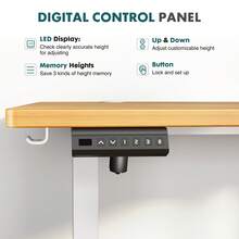 Sweetcrispy Electric Standing Desk, Height Adjustable Sit Stand Up Desk, Computer Workstation Rising Home Office Gaming Table With Memory Preset Splice Board - View 8