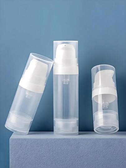 1pc Airless Pump Bottles, Pump Jars 5/10/15ml Clear Refillable Vacuum Pump Dispenser Bottles Travel Cosmetic Containers For Lotion Essence Shampoo Toiletries, Pump Dispenser, Travel Lotion Container For DIY Foundation, Gel, Essence, Moisturiser