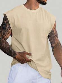 Set Of 3 Men's Tank Tops In 3 Colors, Plain Premium Shirt - 黑色 - 查看 4