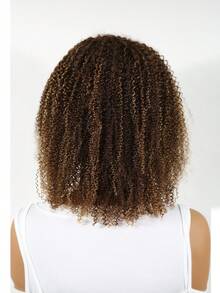 Short Curly Wig With Bangs Wig Kinky Curly Wig Highlight Glueless Full Machine Made Wig Ready To Go For Women Brazilian Remy Human Hair - S1/30 - View 4