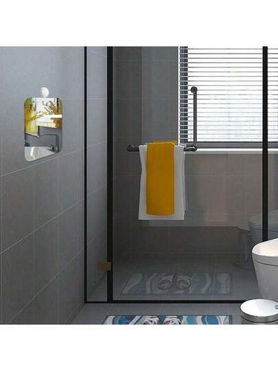 Waterproof Fog Proof Square Bathroom Spiegel Integrated Razor Holder view 6