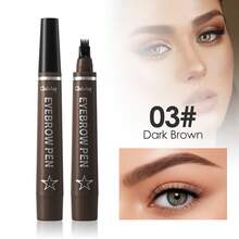 Clubday 4-In-1 Microblading Pen, 4 Colors Eyebrow Pencil With 4-Prong Tip For Natural Hair Strokes, Waterproof & Long-Lasting - 彩色 - 查看 11
