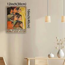 Framed Vintage Canvas Wall Art Painting Well Behaved Women Rarely Make History Canvas Painting Posters Wall Art Gifts For Living Room Bedroom Office Home Decor - 框架 - 查看 5