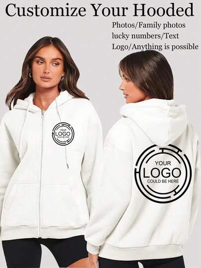 מעיל קפוצ'ון עם רוכסן בהתאמה אישית לנשים - עיצובי לוגו הניתנים להתאמה אישית מלפנים ומאחור, כולל לוגואים של מדי עבודה, עיצובים לחג המולד, דוגמאות ליל כל הקדושים, עיצובי דלעת, עיצובי גולגולת, עיצובי חג ההודיה, עיצובי הודו, לוגואים של קבוצות, מדי בית ספר, הדפסת פרסומות, מספרי מזל, ועוד [ניתן להתאים אישית כל דבר עם תמונות של משפחה, חיות מחמד, חברים]. מעיל קפוצ'ון עם רוכסן לסתיו, בטנה תרמית לחימום. לבן