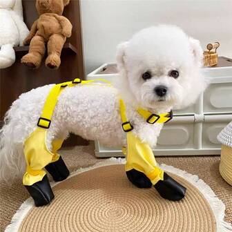 4pcs/Set Dog Outdoor Paw Protectors, Non-Slip, Dirt-Resistant, Wear-Resistant, Thin & Comfortable For All Seasons