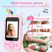 Regalo de smartphone para niños, adecuado para regalos de Navidad, cumpleaños y Año Nuevo para niños de 3 a 12 años, juguete de teléfono para niños con botones equipado con tarjeta SD de 32 GB, aprendizaje, reproductor de música y juegos