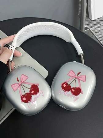 Cherry 1pc Korean/Japanese Cartoon Bow Protective Case Compatible With Apple Max Headphones