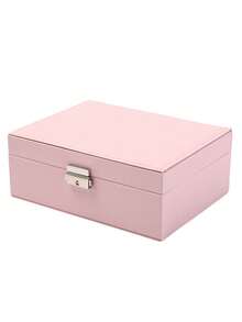 Large Capacity Jewelry Storage Box, Double Layer Lockable Necklace Earring Organizer Box, Big Space Ring Earring Jewelry Box, Double Layer Jewelry Box, Leather Portable Jewelry Box With Removable Tray, Fabric Lining, Key Lock Closure - Desktop Storage, Travel Jewelry Box, Jewelry Organizer For Necklaces, Rings, Watches, Bracelets, Best Gift For Family, Friends, Students, Teachers, Goddess, Holiday Gifts