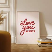 1 tranh in không khung Love You Forever, trang trí tường lãng mạn cho ngày lễ tình nhân, quà kỷ niệm và đám cưới cho các cặp đôi, nghệ thuật trái tim phong cách cổ điển cho phòng ngủ, phòng khách và ký túc xá | Trang trí nhà sang trọng với câu trích dẫn tình yêu vượt thời gian - Nhiều màu - Xem 4