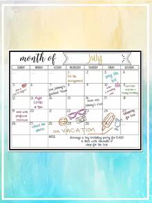 2026年挂历 - 全年视图，适用于家庭、学校和办公室，2026年日历计划本，家居收纳，学习用品，时尚计划本，简约设计，耐用纸张，书写流畅，月度计划，规划工具，家居收纳，办公用品 - 彩色 - 查看 8