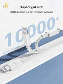 كابلا شحن من USB-C إلى Lightning، معتمدان من MFi، من مادة TPE (1 متر، 3.3 قدم)، يدعم شحن سريع بقوة USB 2.0 PD، عبوة 2 قطعة