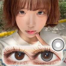 Morningcon Grey Mood Eyes Big Beauty Pupil Cosmic Contact Lens Small Diameter Myopia Colored Natural Contact Lenses 2 Pieces Summer Gift For Girls Eye Make Up Yearly - Yearly Disposable - View 2