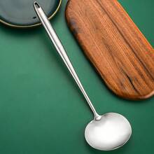 1件金/银色不锈钢圆形铲子，中式厨具套装，带柄，厨房烹饪勺铲蘑菇铲 - 彩色 - 查看 8