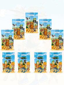 10/30/50pcs Italian Brainrot Tralalero Tralala Theme PE Favor Bags, Brainrot-Meme Shark Image Gift Bags, Storage Bags, Gift Exchange Bags, Birthday Party Supplies, Pearlescent Candy Bags - Multicolor - View 4