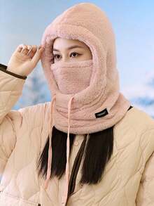 新款毛绒帽 冬季户外骑行拉法帽 女士滑雪防风保暖抓绒颈套帽 - 帽子 - 查看 3