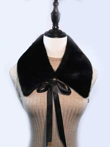 1pc Women's Ochre Warm Fashion Scarf Collar, Elegant Solid Shoulder Wrap, Detachable Collar, Daily Wear, Polyester