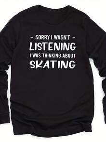 Skating Gift, Skating Sweatshirt, Skater Shirt, Skating Crewneck, Funny Skating Shirt, Skating Long Sve Shirt, Gift For Skaters,Autumn/Winter Hoodie Autumn Set - 款式25 - 查看 1