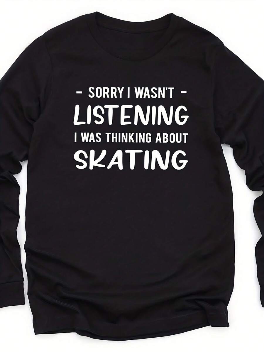 Skating Gift, Skating Sweatshirt, Skater Shirt, Skating Crewneck, Funny Skating Shirt, Skating Long Sve Shirt, Gift For Skaters,Autumn/Winter Hoodie Autumn Set - 款式25 - 查看 1