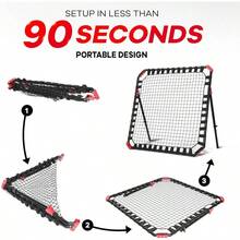 Soccer Rebounder - Training Gifts, Aids Equipment Teens Portable Kick - Back Rebound, Skills Trainer Exercises Practice - Black - View 3