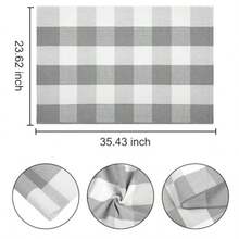 LAN-Buffalo Plaid Rug 24''x35''Grey And White Checkered Mat Cotton Machine Washable Carpet Layering Rug For H/Welcome Door Mat Front Porch Kitchen Farmhouse Entryway BathroomS138 - 211x2Rectangular - View 2