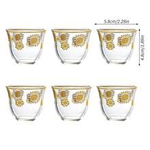 6pcs Glass Moonlight Cup Set, Red Tea Cup, Coffee Cup, Arabic Turkish Small Coffee Cup