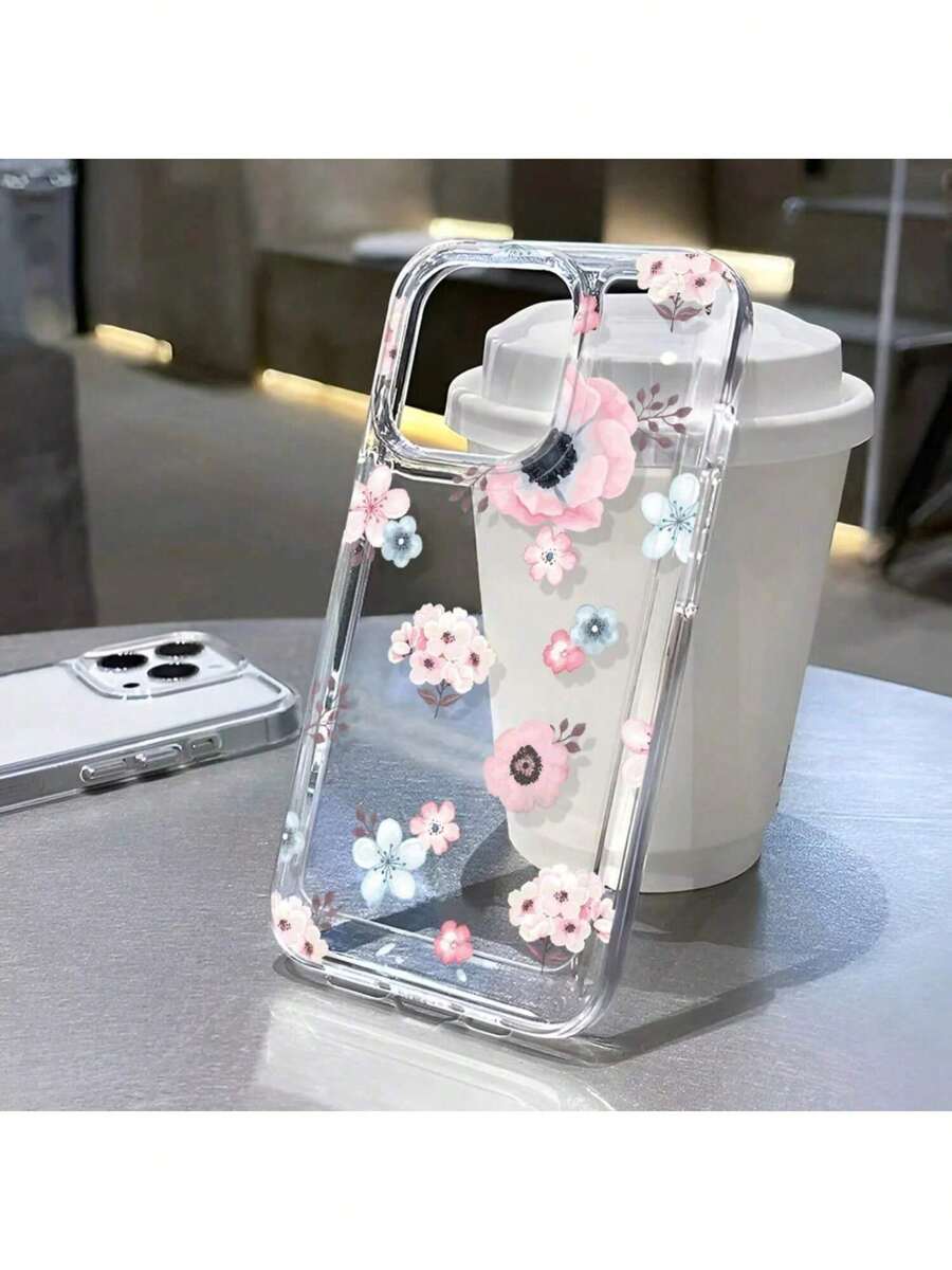 Space Pink Floral Print Phone Cases - 彩色 - 查看 1