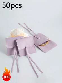 1/5/50 件超细纤维珠宝包装袋高品质珠宝礼品袋婚礼派对生日回礼品糖果袋耳环手链项链别致小型收纳袋礼品袋