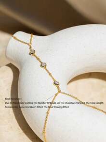 Vòng tay đính đá tối giản, thích hợp cho đi làm hàng ngày, hẹn hò, dự tiệc, lễ hội, quà tặng dây đeo ngón tay, giá cả phải chăng, tinh tế và thanh lịch, phù hợp cho phụ nữ đeo hàng ngày. - Vòng tay đính đá pha lê tông vàng - Xem 4