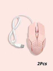 夜光有線鼠標,電腦鼠標 - 粉色 - 查看 7