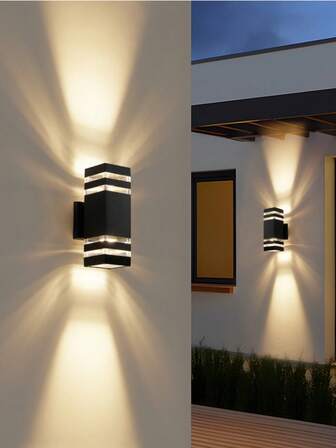 1/2盏户外壁灯，欧式防水门廊灯，适用于别墅，中式大门照明，E27上下灯座，可更换灯泡，适用于门廊、大门入口、花园、庭院、阳台和楼梯（不含灯泡）