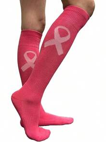 Couver - Calcetines deportivos unisex de alta calidad para la rodilla, acolchados, atléticos, béisbol, sóftbol, hockey - rosado (rosa brillante/cinta) - Ver 2
