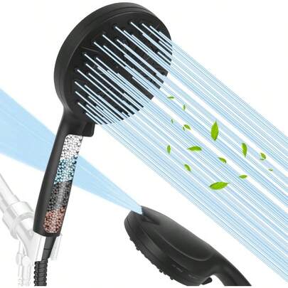 Filtered Shower Head 10 Modes High Pressure Showerhead With Filter For Hard Water AntiClog Nozzles Handheld Shower Head For Tubs Tiles Walls Pets Cleaning