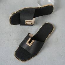 Damskie sandały na co dzień w stylu boho, na lato 2026, płaskie, kwadratowe, czarne, wsuwane, idealne na zewnątrz, na plażę, na święta, na co dzień, niezbędne na Ramadanie - Czarne - Zobacz 14