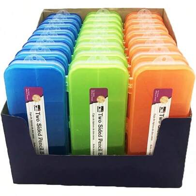 Leonard Pencil Box, Double Sided, Assorted Colors, Pack Of 24SpecialForCanada
