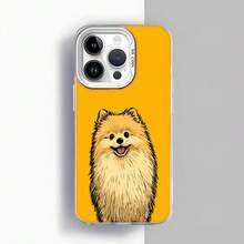 Cubierta de telefono con diseño de perro Pomerania color amarillo brillante para uso diario en casa y viajes Aplicable a teléfonos Apple y Galaxy. - Blanco - Ver 2