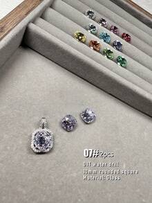 1/6/18/30颗10毫米方形水钻吊坠/戒指，珠宝DIY，配饰DIY，适合夜店、海滩、性感珠宝、情人节、狂欢节、新年礼物、日常佩戴 - 10*10mm圓角方形 - 查看 17