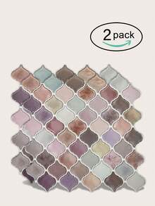 粉色阿拉伯式即剥即贴瓷砖，12 英寸 X 12 英寸自粘式厨房后挡板，粘贴在墙砖上，翻新贴纸剥离墙板，墙纸，壁纸，春季装饰品让您的家焕然一新，节日装饰贴纸礼物生日毕业 - 彩色 - 查看 9