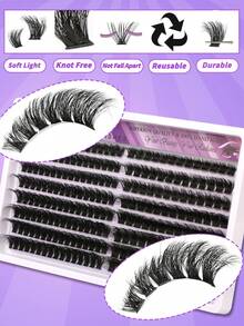 232 PCS Lash Clusters C Curl 100p/150p MIX10-18mm 2 Styles Natural Lashes Soft Comfortable DIY Clusters Individual False Eyelashes Newbie's Suitable For Daily Makeup, Campus Life, Weddings, Parties, Music Festivals, And Christmas.