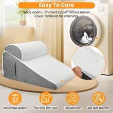 Bed Wedge Pillow With Headrest – Memory Foam Triangle Support Cushion, Incline Cushion For Sleeping/Reading, Relieves Sleep Apnea, Acid Reflux, Snoring (Back Support For Sitting Up In Bed) - 彩色 - View 3