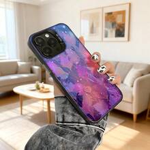 Cubierta de telefono con diseño floral estrellado color morado y rosa para iPhone 14 Pro Max ideal para uso diario en casa y salidas Aplicable a teléfonos Apple y Galaxy. - Negro - Ver 5