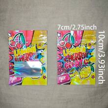 100pcs Vibrant Holographic Mylar Bags With Self-Sealing Zip Lock – 7x10cm Resealable Storage Pouches For Candy, Sweets, And Gummies | Colorful, Reusable Plastic Packaging With Clear Window, Candy Storage Bags - Multicolor - View 2