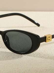 1 Pair Oval Women Daily Versatile Fashion Glasses, Suitable For Cycling, Street Style, Beach Travel, Fashion - Multicolor - View 6