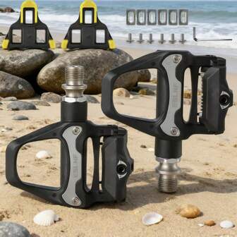 1 Pair High-Performance Road Bike Pedals, Nylon Fiber With Chromoly Steel, DU Bearings, Lightweight, Ideal For Road Cycling