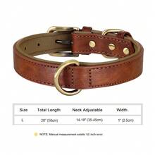 1pc Brown Adjustable Pu Leather Dog Collar With Soft Microfiber Lining For Small & Medium Dogs - Brown - View 12