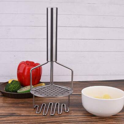 Outdoor Kitchen Stainless Steel Double-Layer Potato Masher Double-Layer Manual Masher Potato Tool Press Manual Masher 1PC