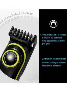 Kemei 5-In-1 Multifunctional Men's Electric Hair Clipper, Includes Face & Body Shaver, Adjustable Beard Trimmer, Professional Men's Grooming Kit - Multicolor - View 7